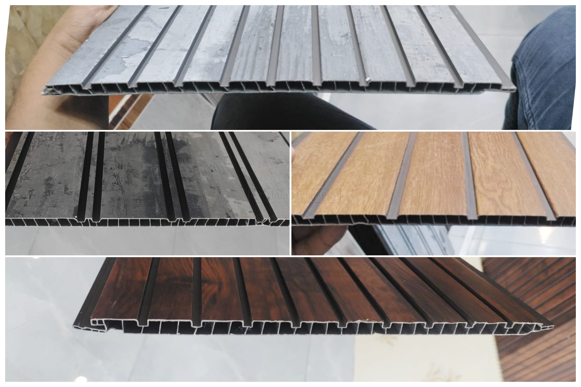 Línea de producción de paneles de pared fusionados de PVC 65/132 de alta velocidad